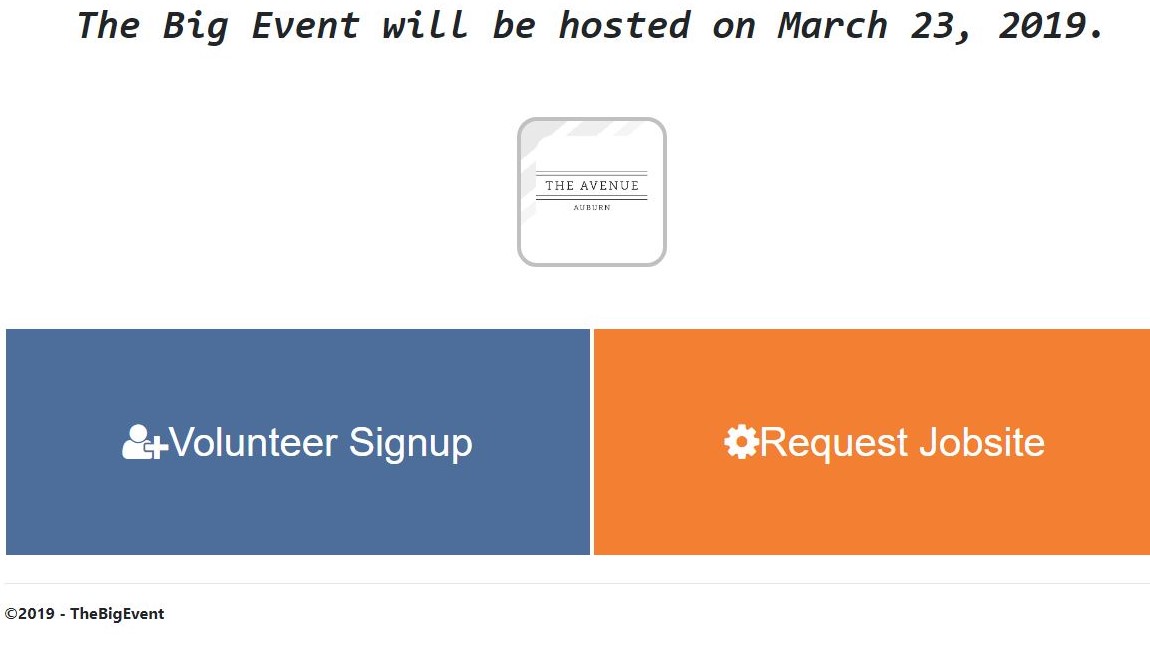 Part of the Big Event Website